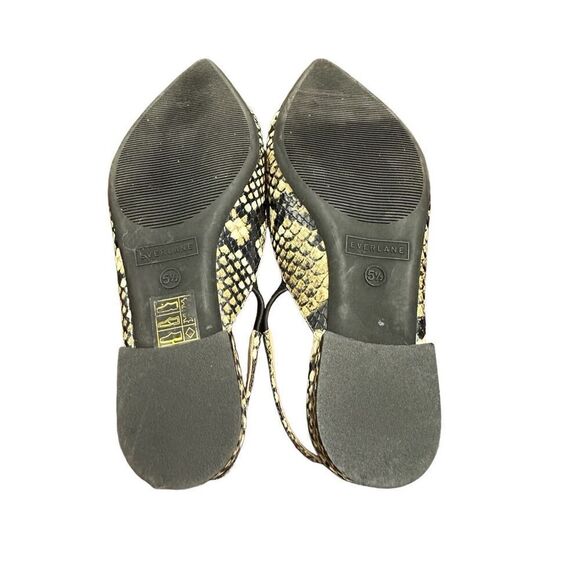 Everlane The Editor Slingback Flats snake skin snakeskin pointed toe shoes 51/2 - Picture 9 of 9